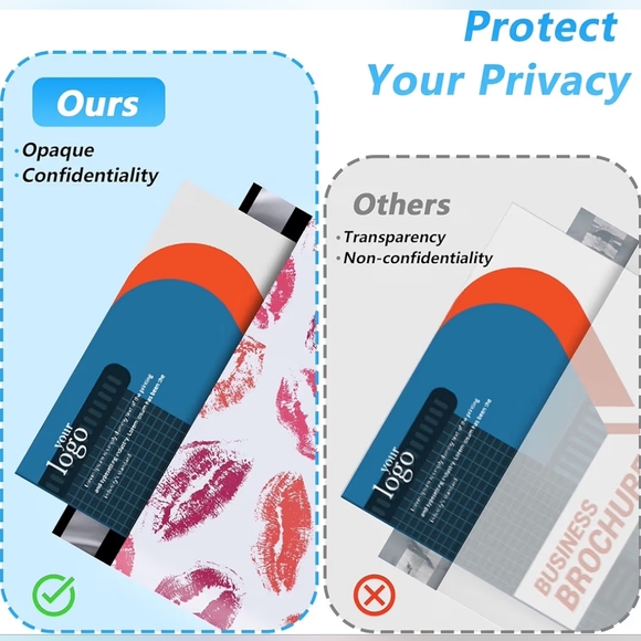 Poly Mailers 14.5"x19" Pink & Red Lips- 25 Pack - Picture 5 of 6